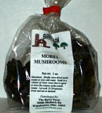Dreied morel mushrooms