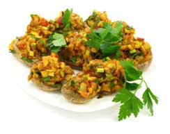 A vegetarian stuffed mushroom recipe