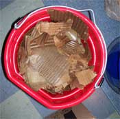 Cardboard used for mushroom spawn