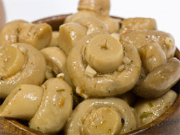 marinated mushrooms for an antipasto plate