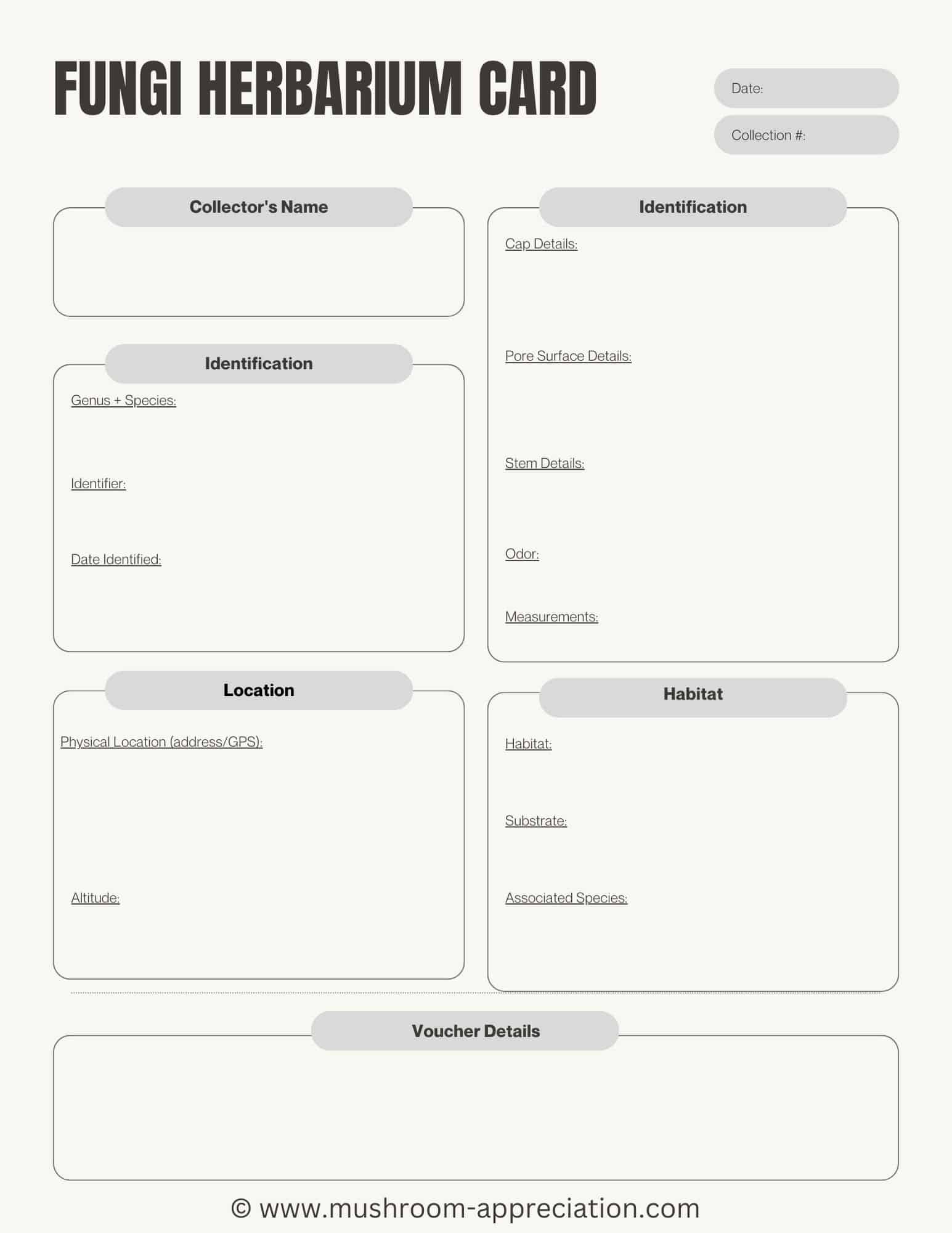fungi herbarium card