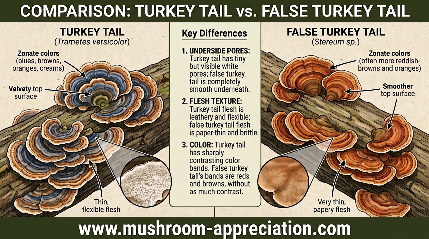 turkey tail vs false